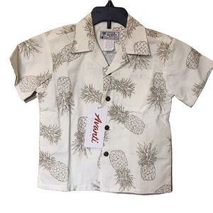 Avanti Cream Pineapple Print Button-Down Shirt